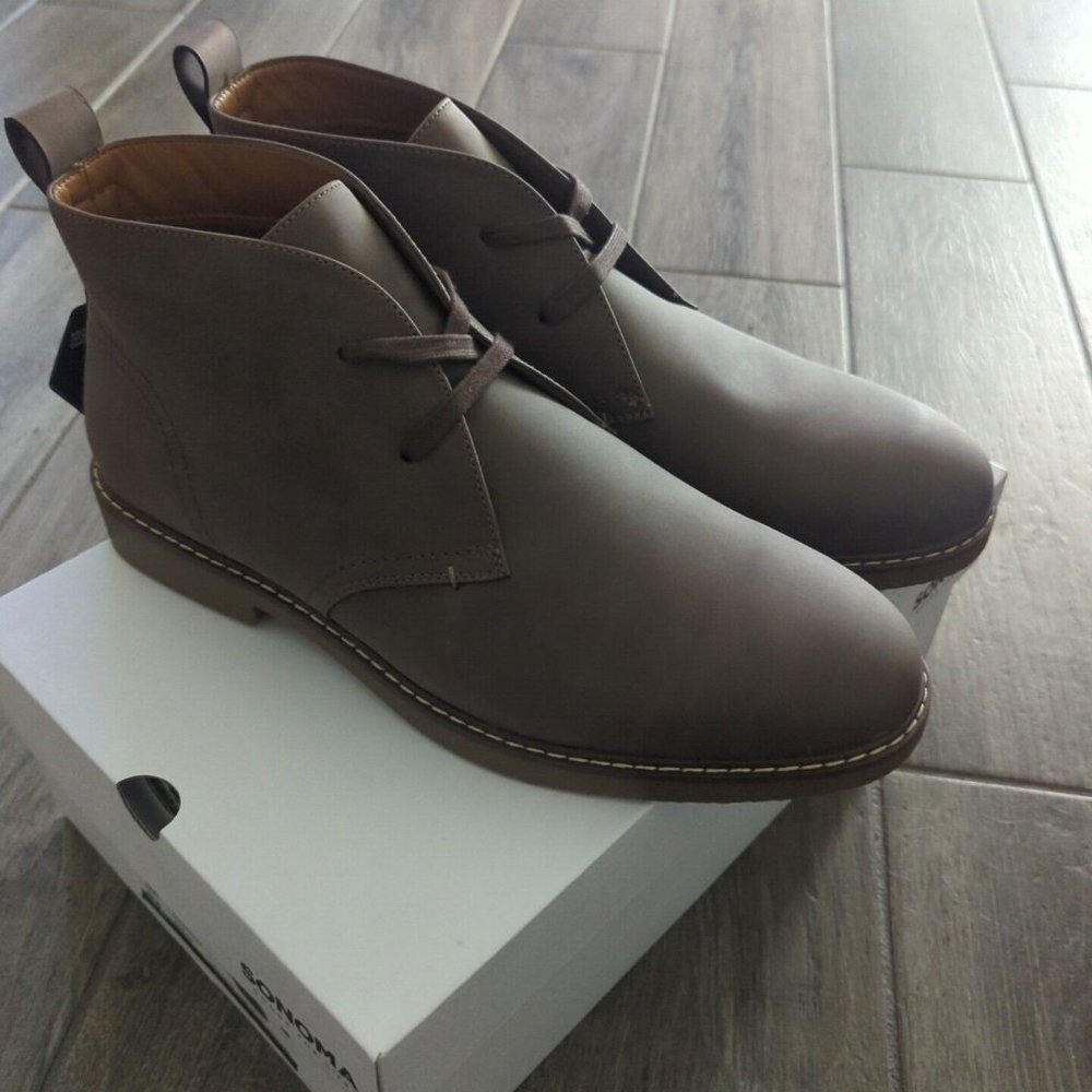 Sonoma Goods For Life Brown Chukka Lace Up Leather Brown Boots Men's Size 13